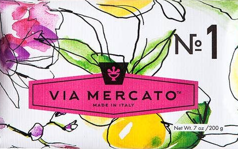 Via Mercato Italian Soaps – Shea Butter & Olive Oil Moisturizing Bar Soap (200g), Luxury Fragranced Bath Bars