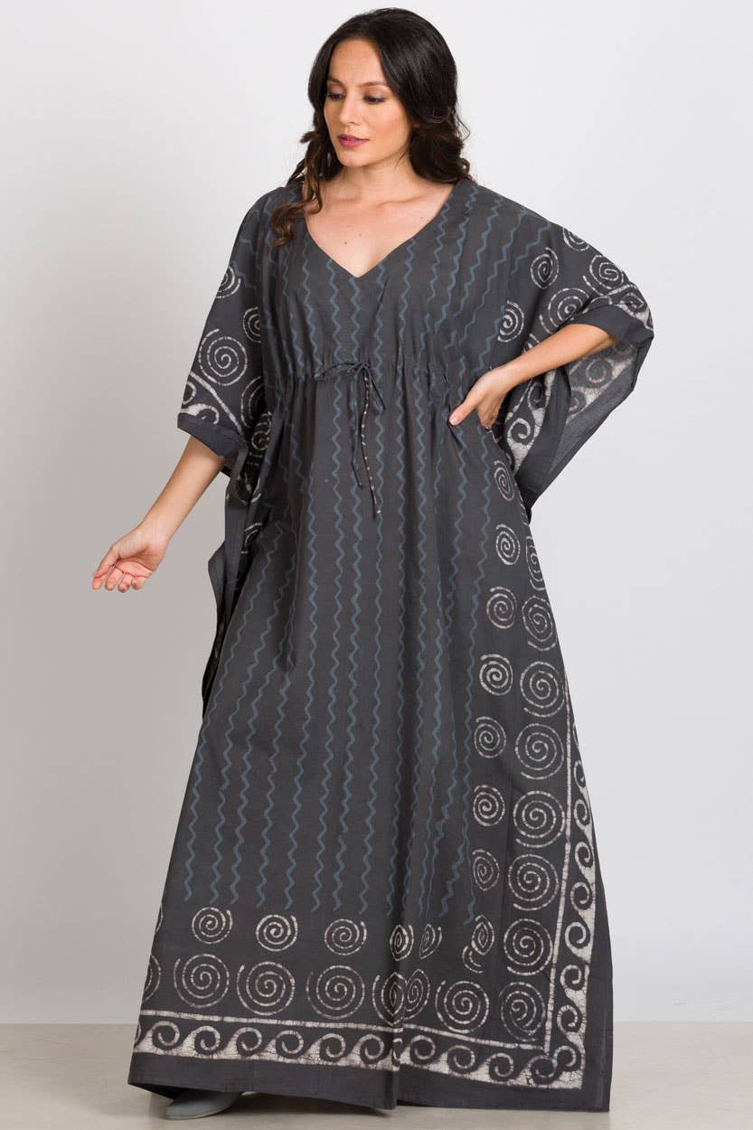 The Spiral Block Print Caftan