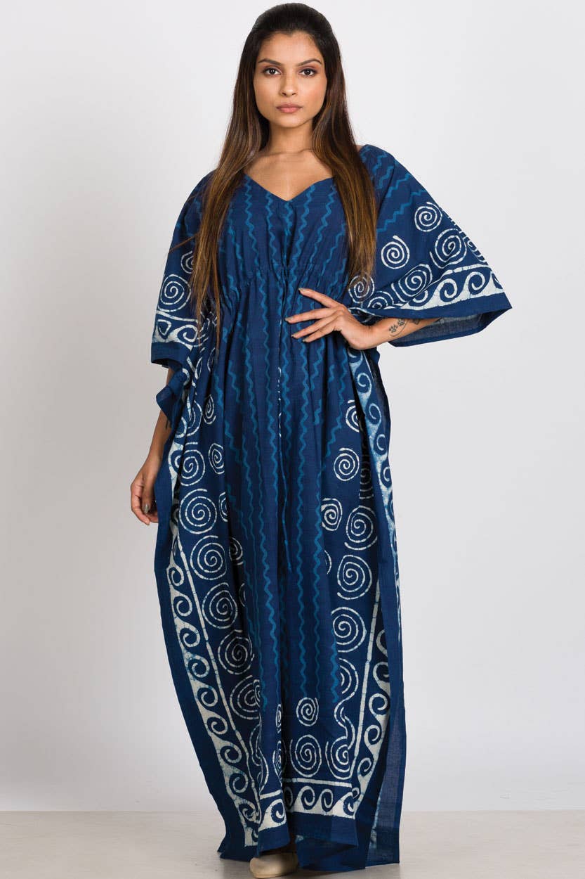 The Spiral Block Print Caftan