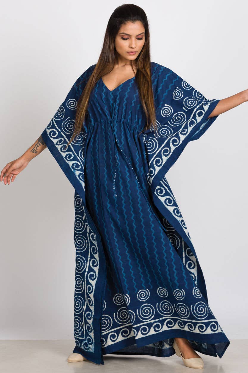 The Spiral Block Print Caftan