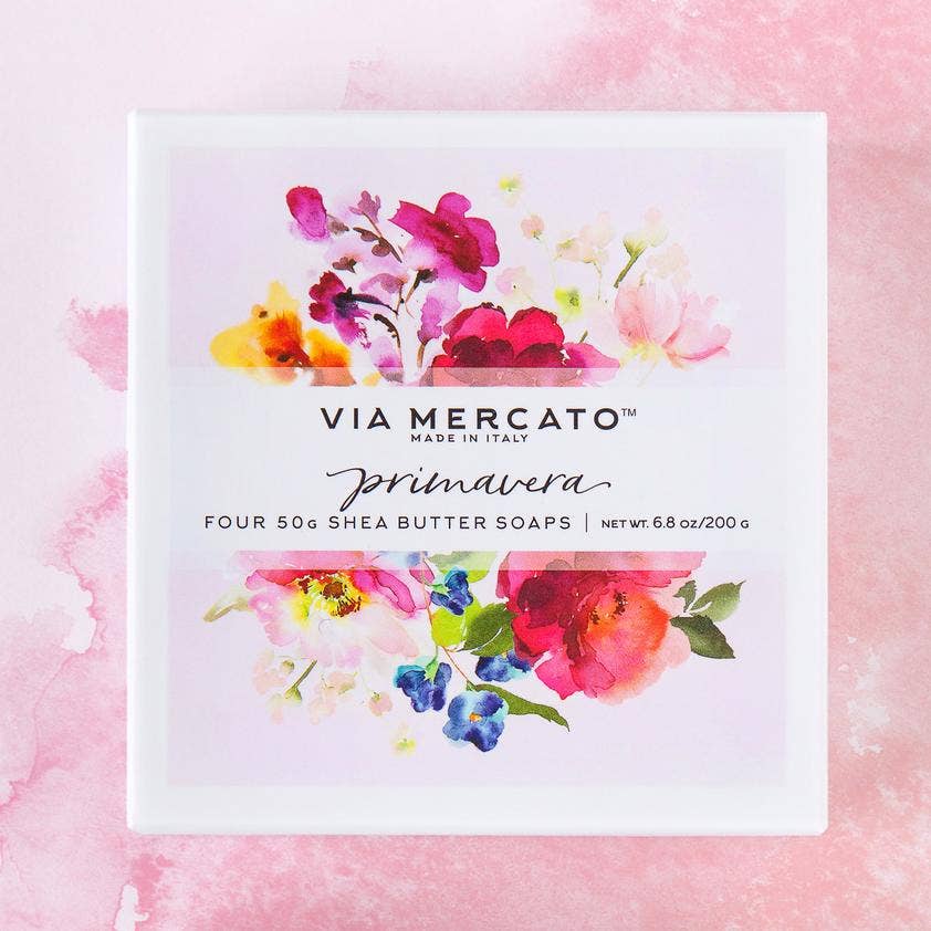 Via Mercato Primavera Italian Soap Gift Set - Spring Flowers