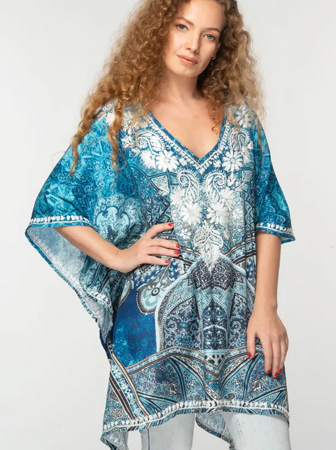 The Hand Embroidered Kimono Flutter Top