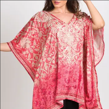 The Hand Embroidered Kimono Flutter Top