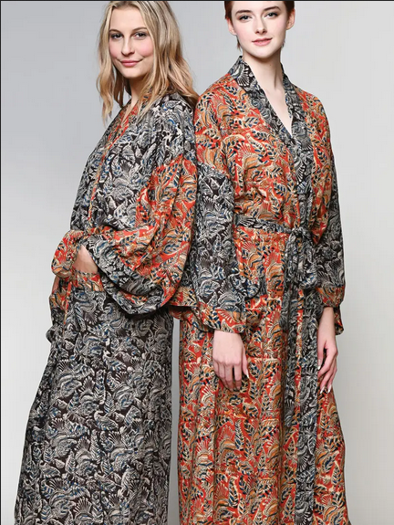 Kumani Robe The Kalamkari Kimono Robe – Travel By Camel