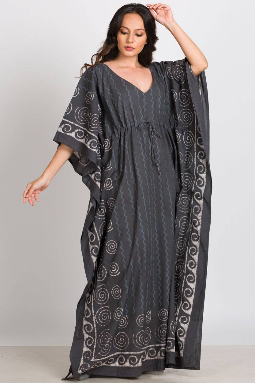 The Spiral Block Print Caftan