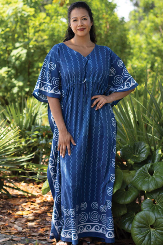 The Spiral Block Print Caftan