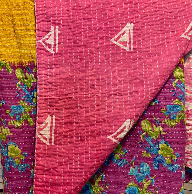 The Vintage Sari Kantha Throw