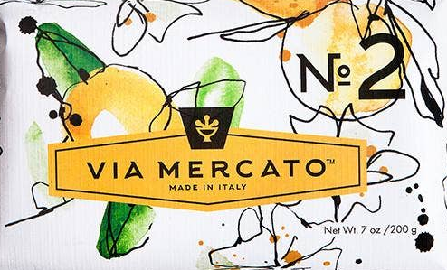 Via Mercato Italian Soaps – Shea Butter & Olive Oil Moisturizing Bar Soap (200g), Luxury Fragranced Bath Bars