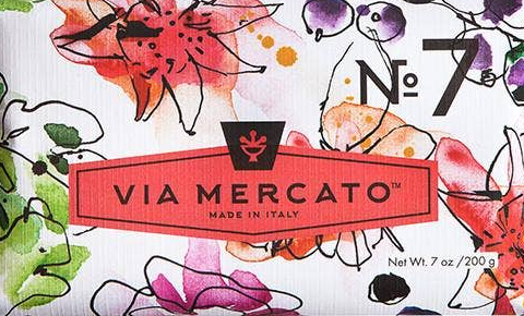 Via Mercato Italian Soaps – Shea Butter & Olive Oil Moisturizing Bar Soap (200g), Luxury Fragranced Bath Bars